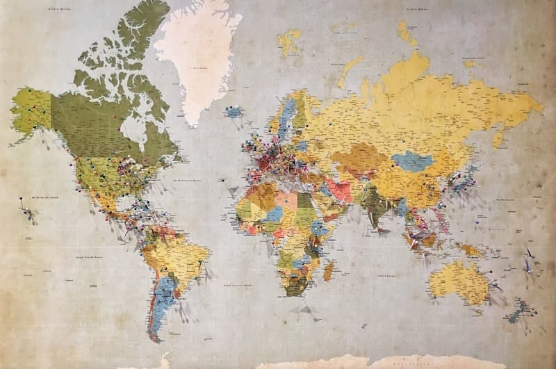 World map travel concept